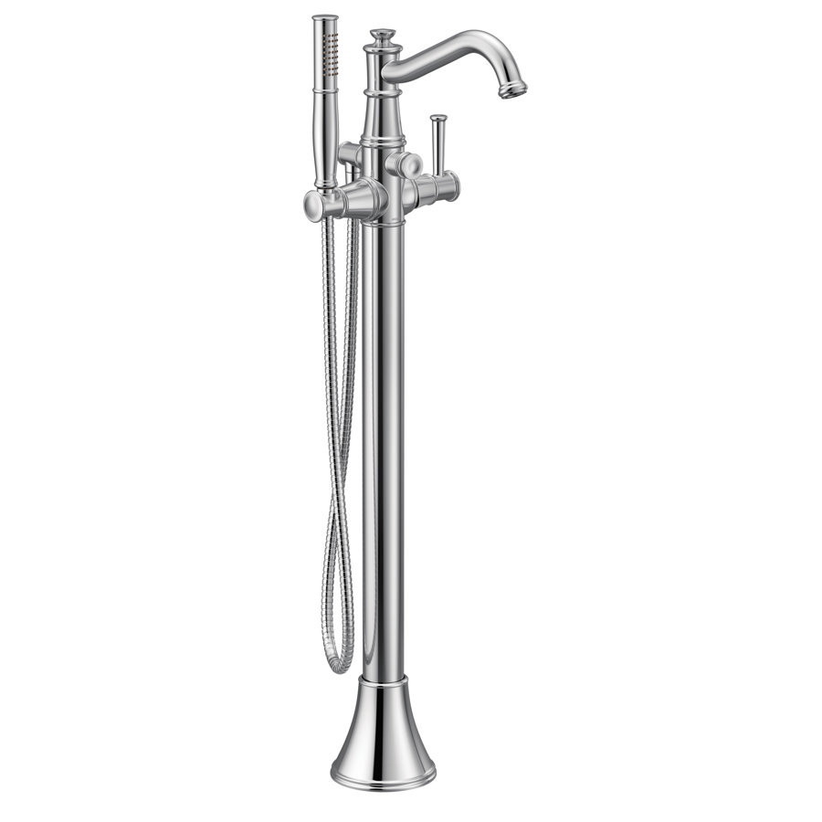 Belfield Single Handle Floor Mounted Freestanding Tub Filler with Handshower