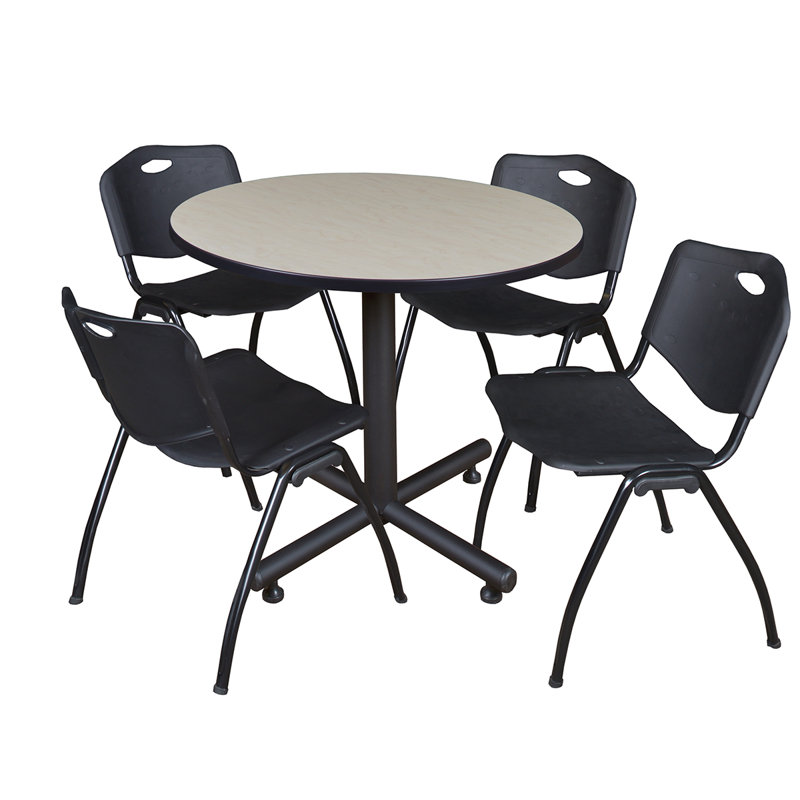 Table de salle de repos Nicklo, Érable, Noir, 29" H x 36" L x 36" D