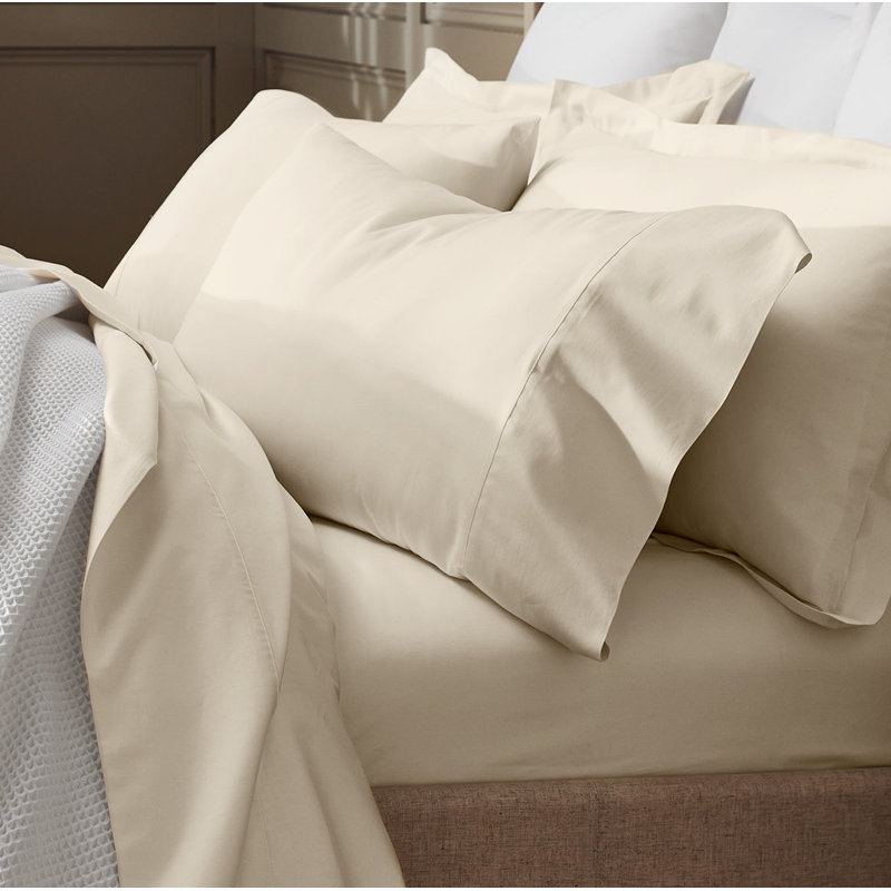 Percale Hemmed Pillowcase Set, Natural, Standard Pillowcase