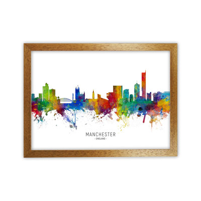 Manchester England Skyline by Michael Tompsett - Print