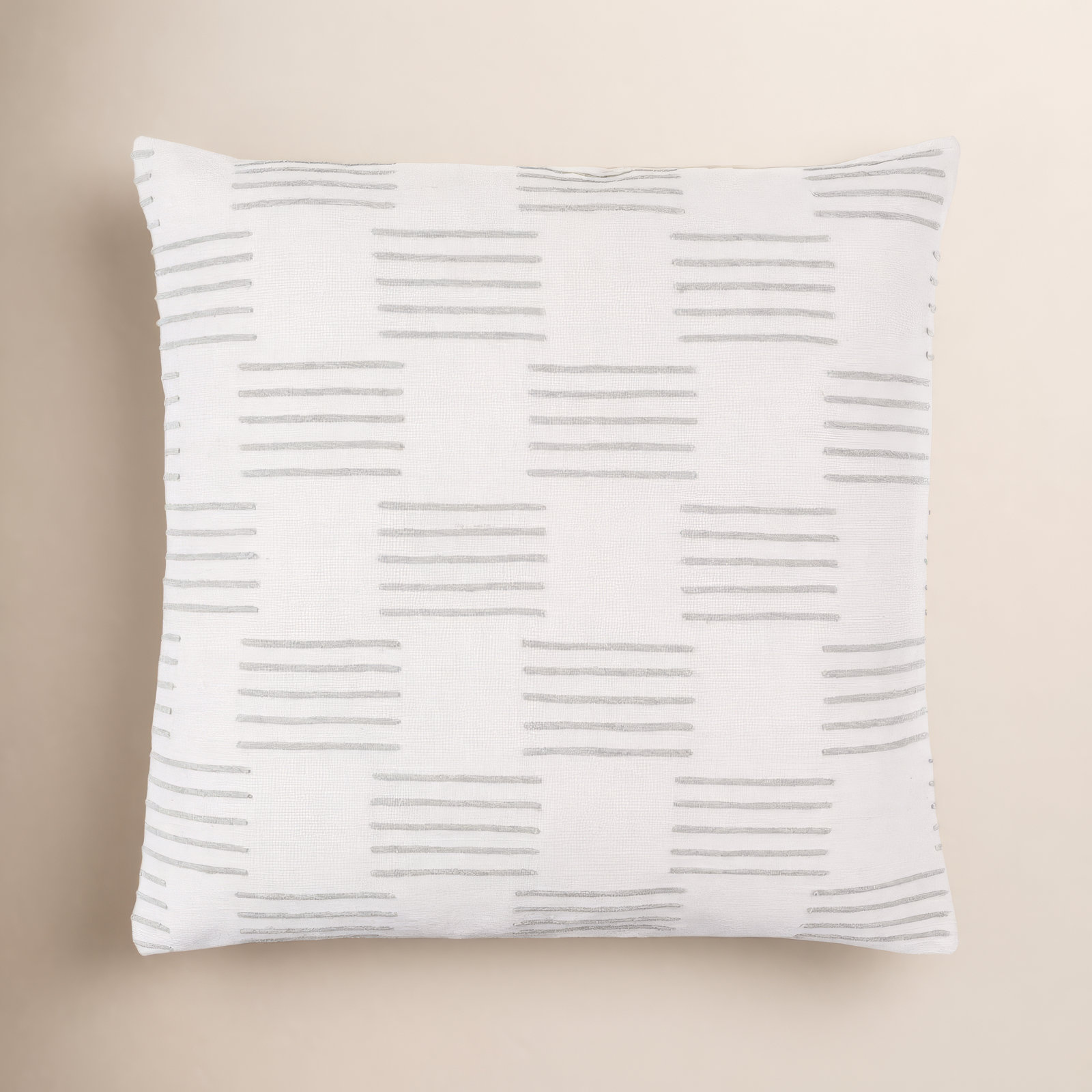 Layten Geometric Cotton Throw Pillow, Off-White, Pillow Cover Only - No Insert, 22" x 22"