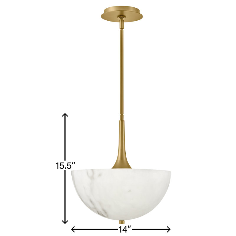 3 - Ligh Bowl Pendant, Lacquered Brass