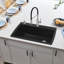 Diamond SILGRANIT 33.5" L x 22" W Super Single Drop-in/Undermount Kitchen Sink-55784320-40566057