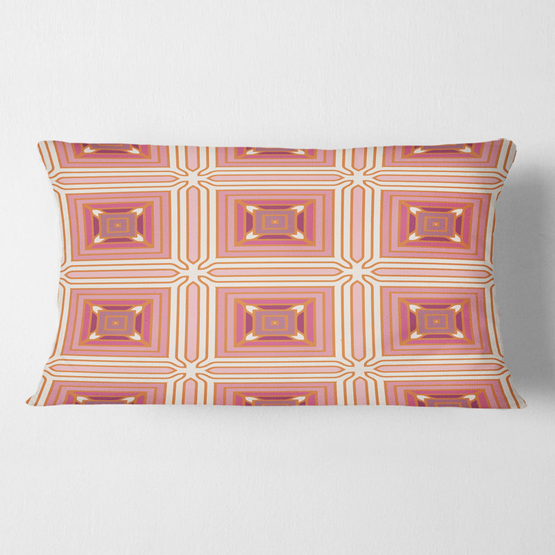Coussin décoratif à imprimé géométrique de conception rétro Mid-Century