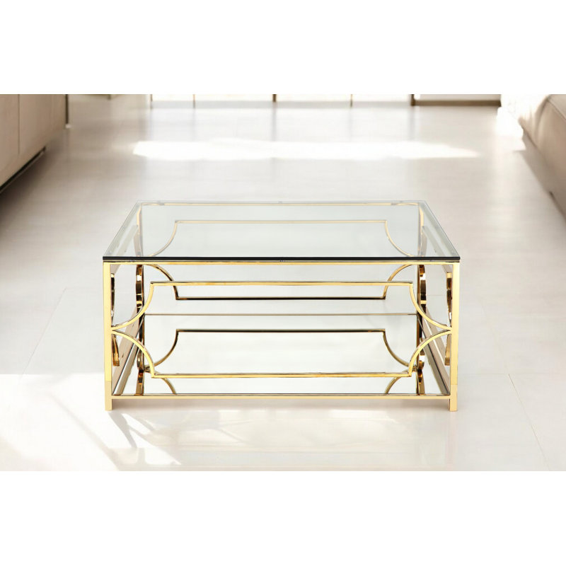 Edward Coffee Table, High Polish Gold