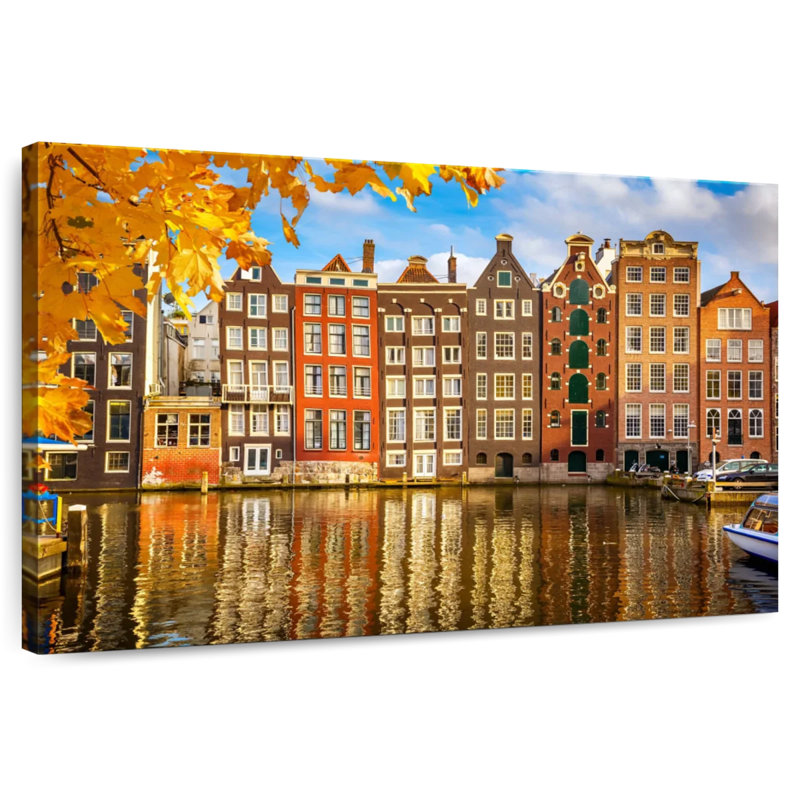 Bâtiments de Sireci au canal Amsterdam, H 8 po x l 12 po
