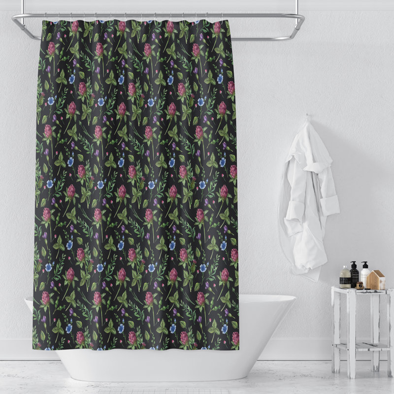 Adaleia Floral Shower Curtain, 72" H x 70" W