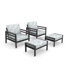 Ensemble de chaise longue d'extérieur et repose-pieds avec coussins Sunbrella