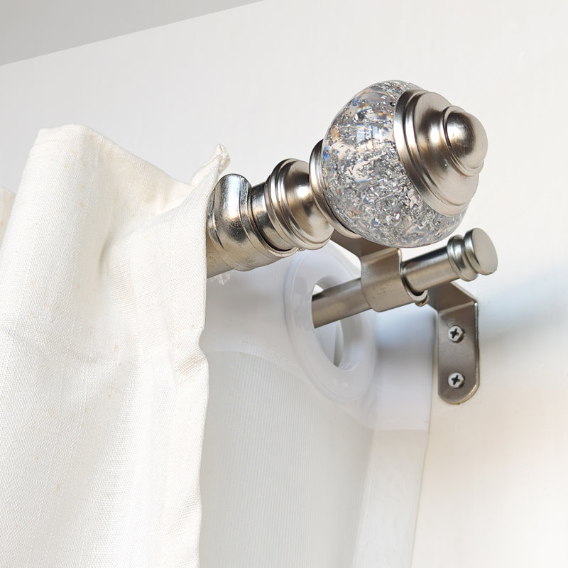 Tringle à rideaux double réglable 1,125 po Jalyia, 72" - 144", Nickel brossé