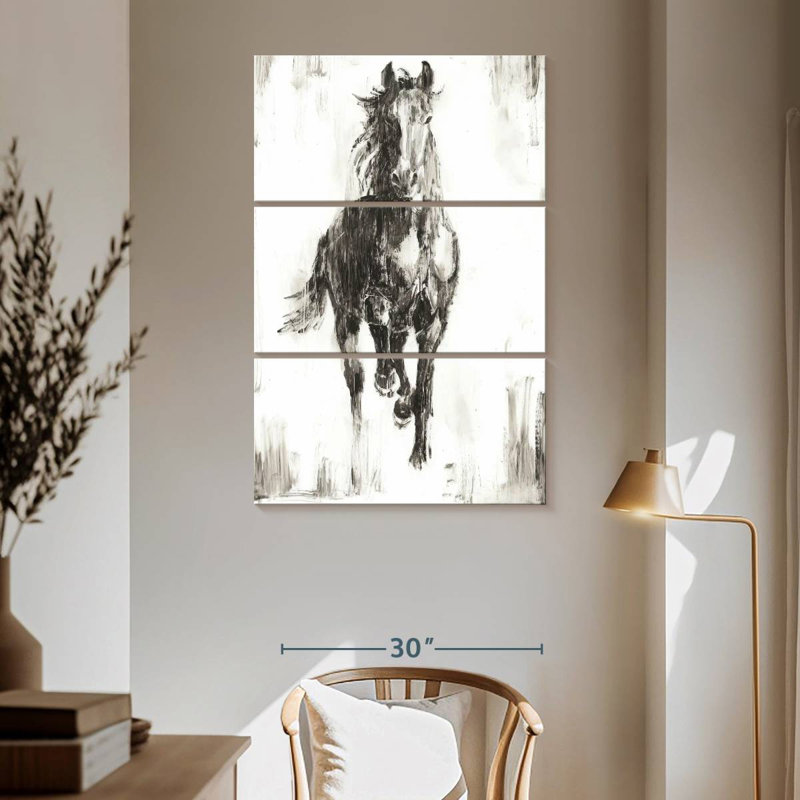 Brampt Rustic Black Stallion I, 65" H x 42" W