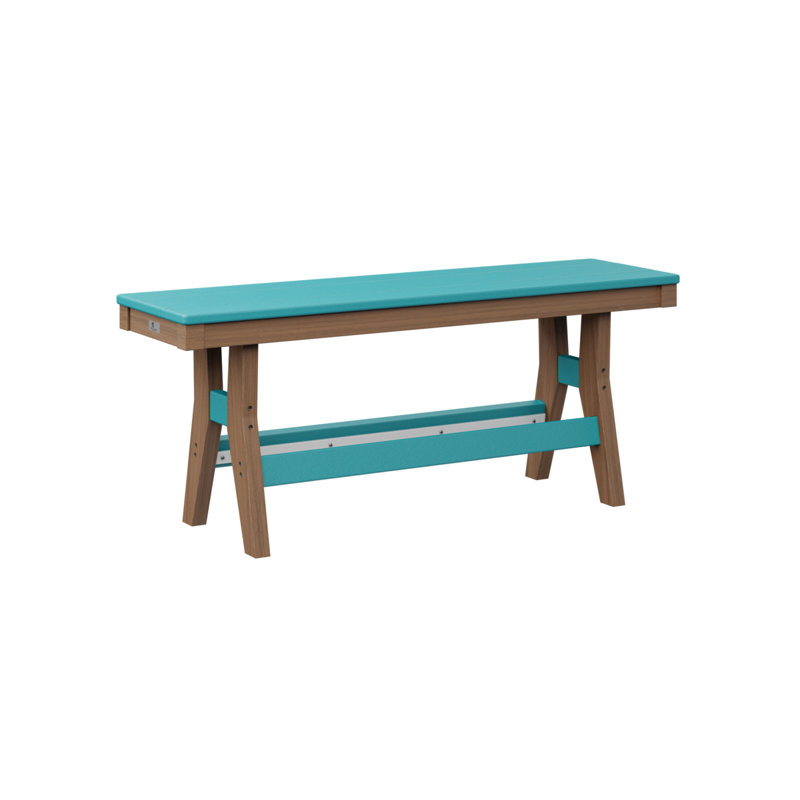 Banc de comptoir de 44 po Berlin Gardens Harbor, 22.5" H x 44" W x 12.5" D, Aruba Blue/Antique Mahogany