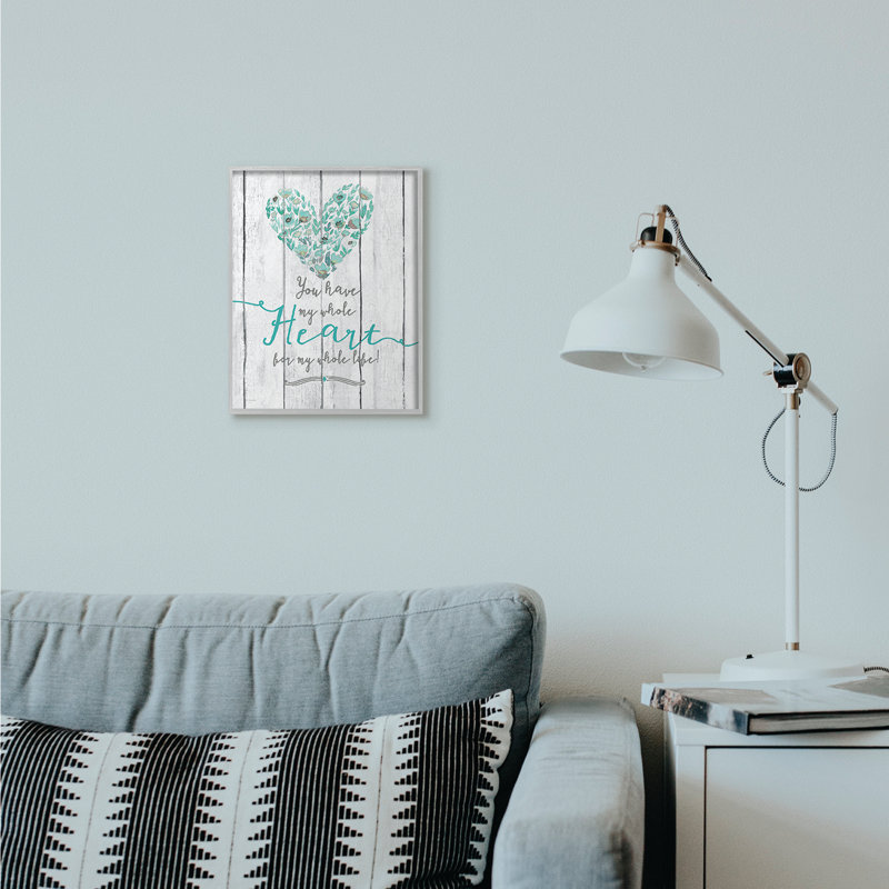 «My Whole Heart» - impression d'art graphique, H 11 po x l 14 po, Estampe numérique Farmhouse
