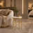 Clover Marble Accent Table – White Marble Top with Gold Metal Base (18") 