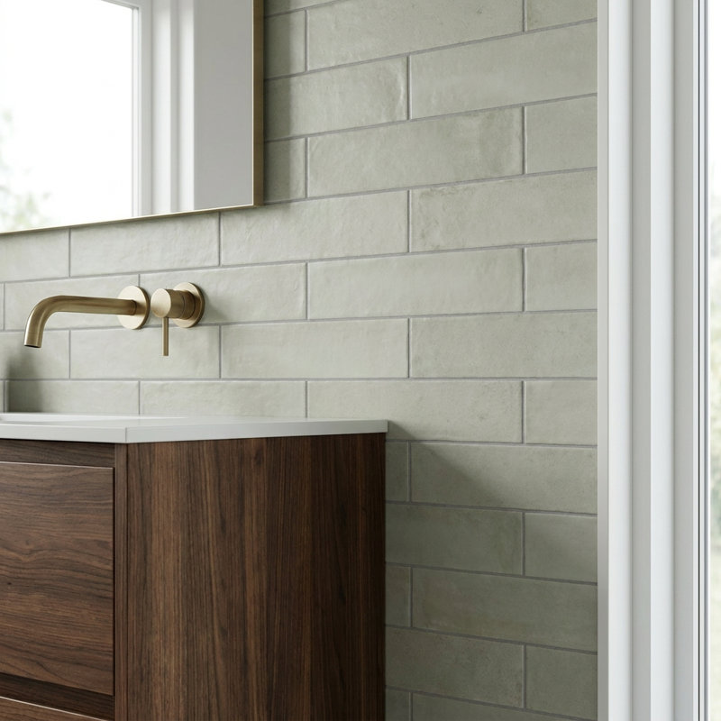 Carreau de sol et de mur en porcelaine terra 2,5 x 10 Terra Cloud Matte, Cloud