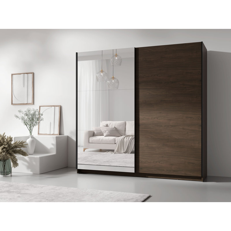 Laminate Wardrobe, 525.78cm H x 509.52cm W x 156.21cm D, Walnut