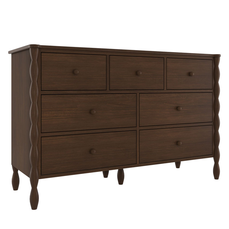 Jenny Lind 7-Drawer Spindle Dresser, Walnut