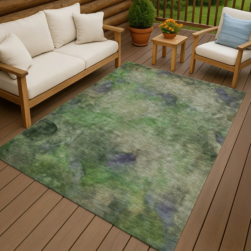 Machine Washable Indoor/Outdoor Emelia ACN2312 Abstract Rug, Rectangle 2'6" x 3'10"