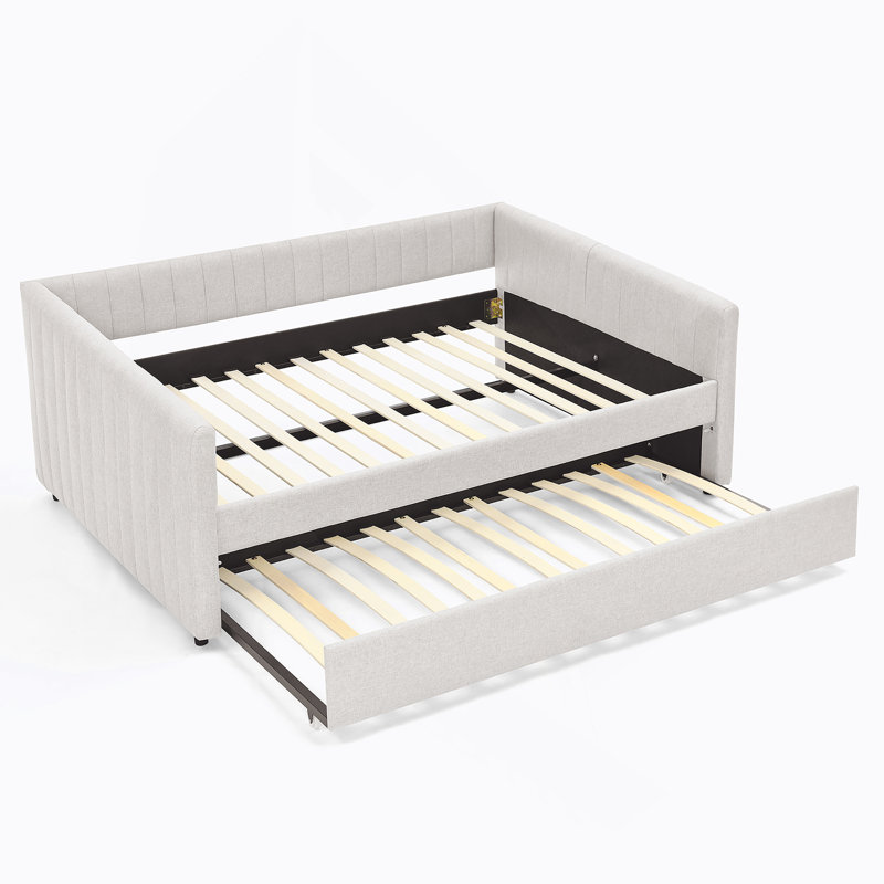 Upholstered Daybed Sofa Bed With Trundle