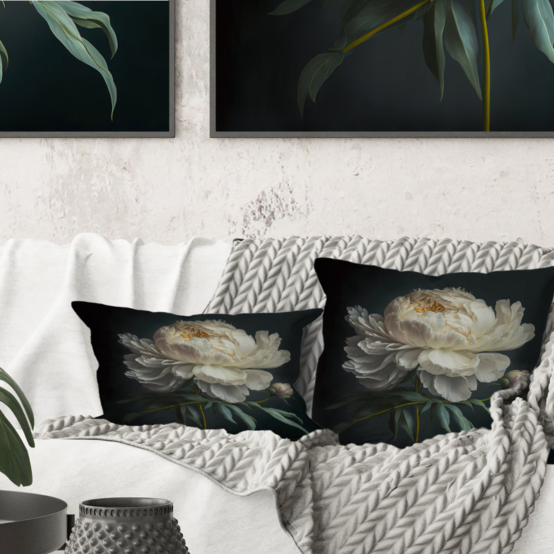Coussin décoratif Floral, H 18 po x l 18 po, Carré