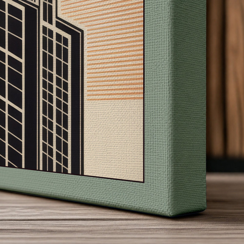 Skyward Art Deco - Wrapped Canvas, 18x12 - 45.7 x 30.5 cm, Sage Border