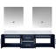 Meuble-lavabo double bleu marine avec comptoir en marbre Miroirs à DEL - Deux tiroirs spacieux de 72 W et conception pratique-965267605