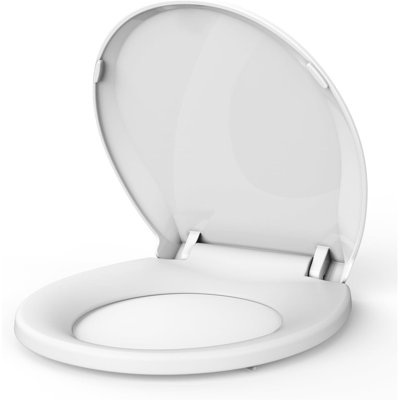 Siège de toilette rond 17 po à fermeture en douceur et à fermeture rapide