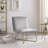 Velvet Upholstered Accent Chair with Metal Legs-639923440