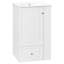 Meuble-lavabo autoportant de 20 pouces avec lavabo en céramique, tiroir à fermeture en douceur et barre à serviettes pour les petites salles de bain