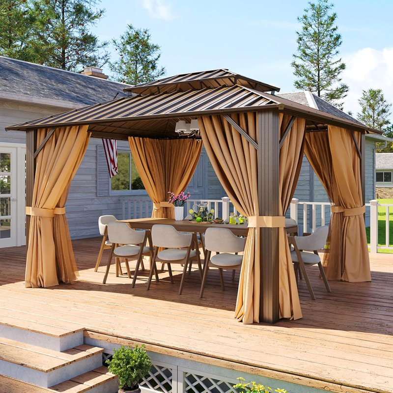12 pi. L 10 pi. D Pavillon de jardin en aluminium