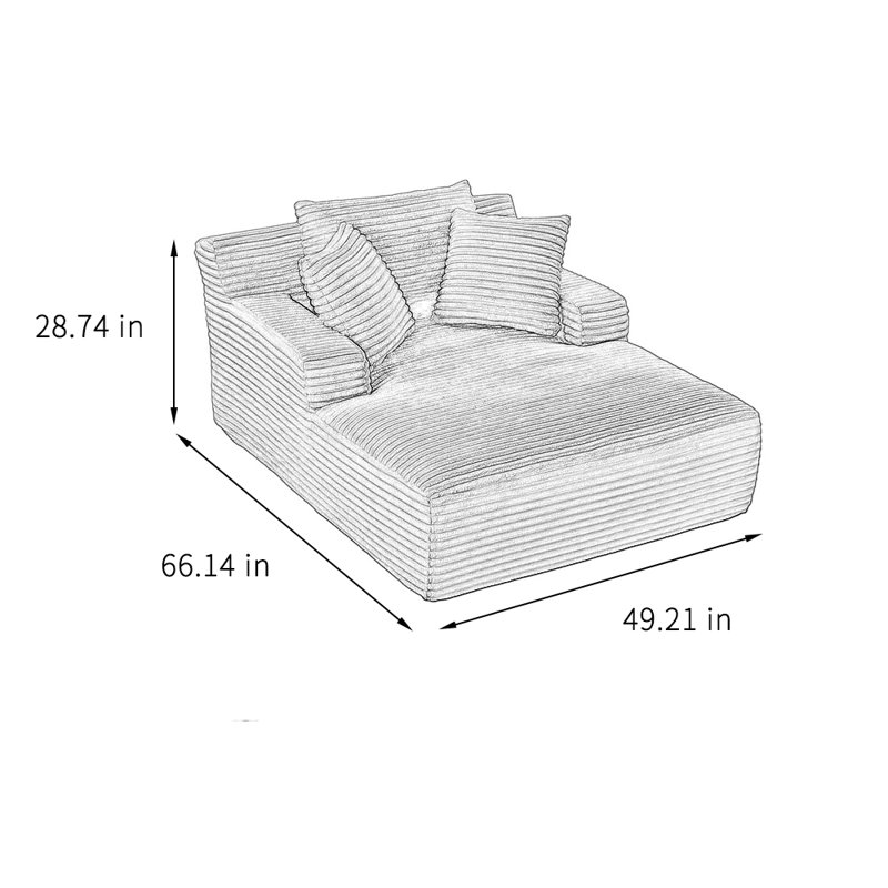 Chaise longue simple et moderne, Chocolat