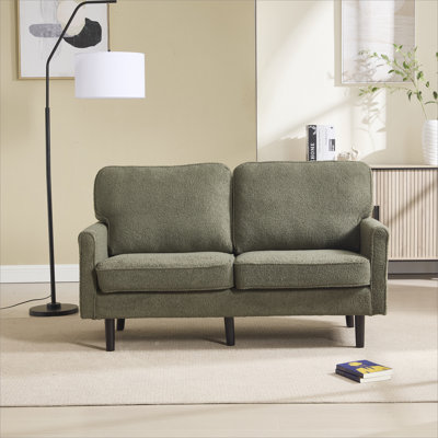 Canapé-causeuse, causeuse moderne Mid-Century, canapé-lit 2 places pour le salon, petit canapé avec USB et housse de coussin amovible, canapé confortable pour la chambre à coucher, appartement (vert)