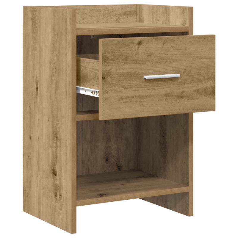 40 cm W Bedside Table, Artisan Oak