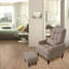 Grey Fabric Chair With Adjustable And Soft Upholstery Living Room In - Modern, 5 Angles Adjustable, Push Back Function