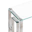 Console en verre d'acier inoxydable, table d'appoint repas argentée transparente BS-02 S-449808170