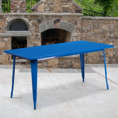 Table rectangulaire en métal pour l'intérieur et l'extérieur 31,5 po x 63 po Eure - table industrielle
