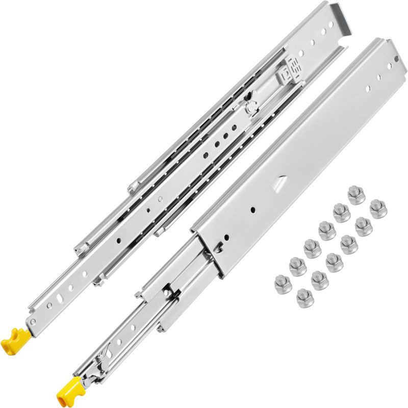 Glissière en métal pleine extension à fermeture latérale, H 0,75 po x l 48 po x P 3 po