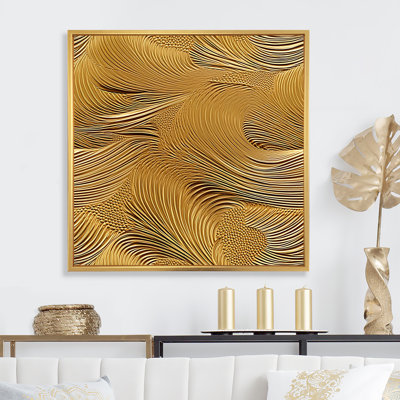 Golden Feathers Serenity II - Plumes, art mural