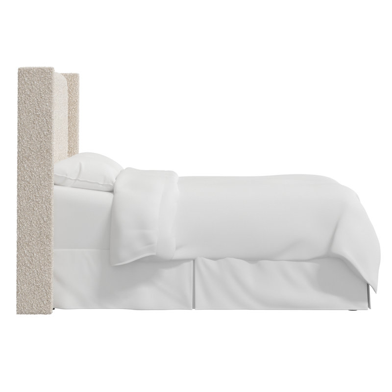 Hudson Upholstered Wingback Headboard, King, Plush Ivory Boucle
