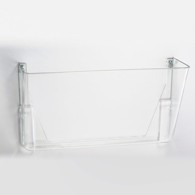 Clear Plastic Wall-Mountable Literature Holder with Mounting Accessories