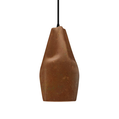 Radiance - grand luminaire suspendu 1 lumière Crine - patine rouille - noir mat - ampoule remplaçable - cordon noir