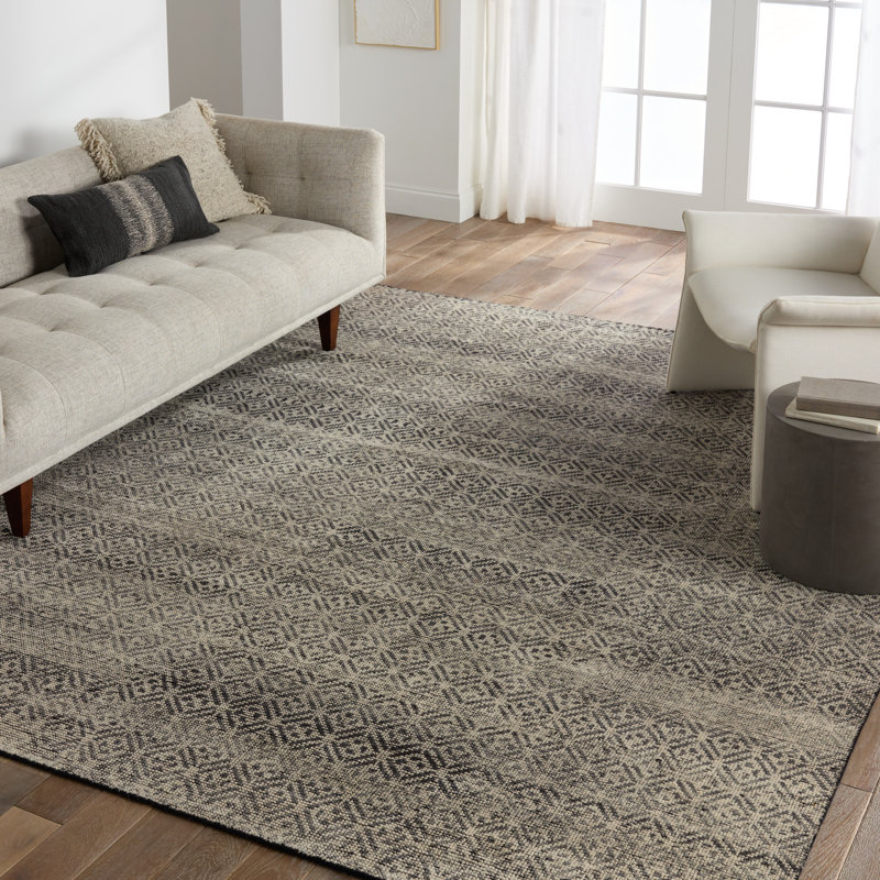 Jaipur Living Akello RIZ12 Handknotted Trellis Tan and Cream Area Rug (10'x14'), Rectangle 9' x 12'