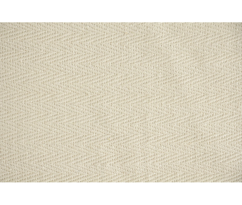 Cream Woven Cotton Chevron Throw Blanket