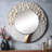 Pipsa White Orchid Tree Garden Of Branches II - Floral Tree Large Mirror, Modern Round Unique Wall Mirror Decor, Printed Metal Art-1818855789