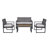 4-Piece Patio Furniture Set Outdoor Balcony Porch Garden Backyard Lawn Furniture Acacia Wood Table Top, Morden Brown And Beige Cushion-524150571-524150569