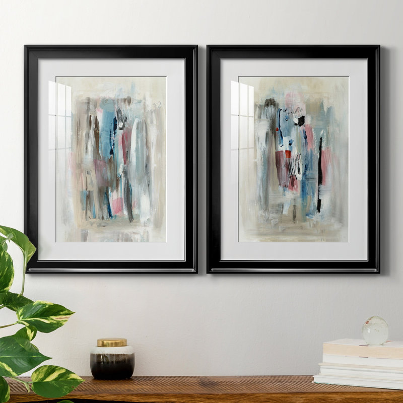 «Rain Shadow I», ensemble de 2 reproductions d'art, H 31,5 po x l 47 po x P 1,5 po, Blanc, H 18,5 po x l 49 po x P 1,5 po