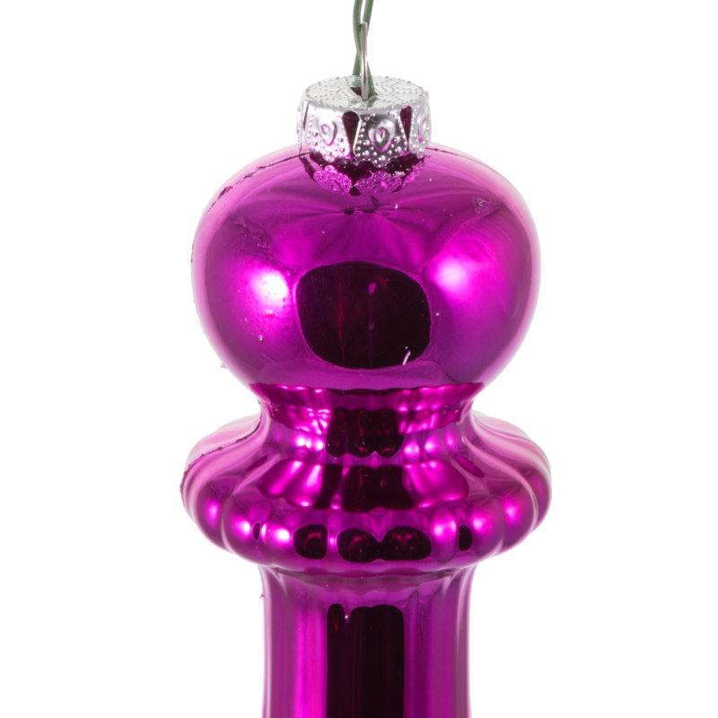 Ornement de Noël en forme de goutte 14 po UV, Fuchsia brillant