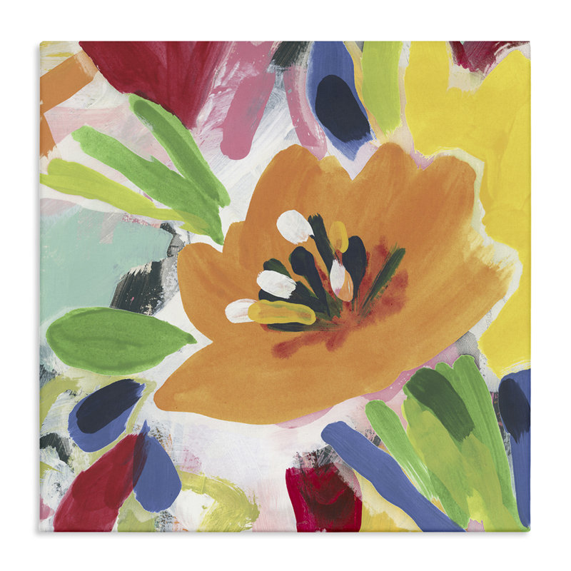 Impression sur toile Vivid Orange Flower Impressions, design par June Erica Vess, H 17 po x l 17 po