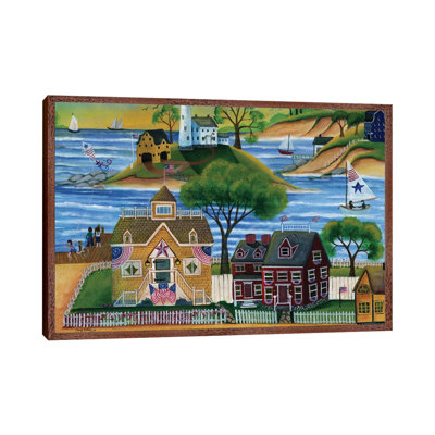 Americana Seaside Lighthouse by Cheryl Bartley - Painting on Canvas