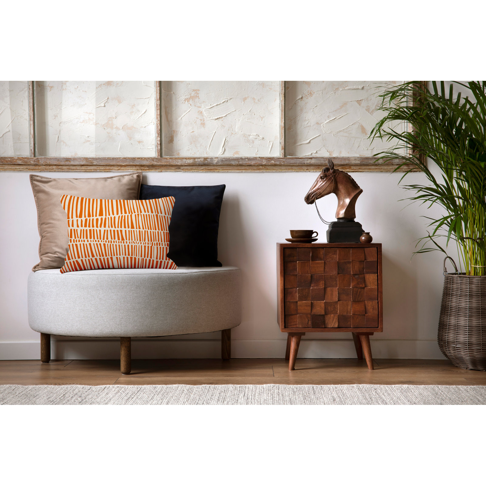 Ikom Lumbar Pillow, Orange, 14"H x 20"W