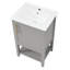 Meuble-lavabo de 20 po avec lavabo, armoire de salle de bain avec porte à fermeture douce, support de rangement et tablette ouverte, gris-1017512172